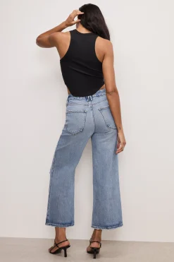 soft tech good waist palazzo cropped jeans