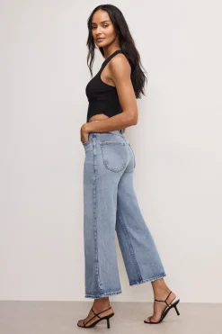 soft tech good waist palazzo cropped jeans