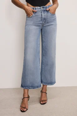 soft tech good waist palazzo cropped jeans