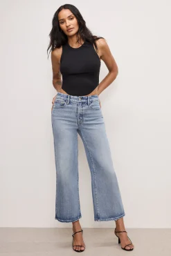 soft tech good waist palazzo cropped jeans