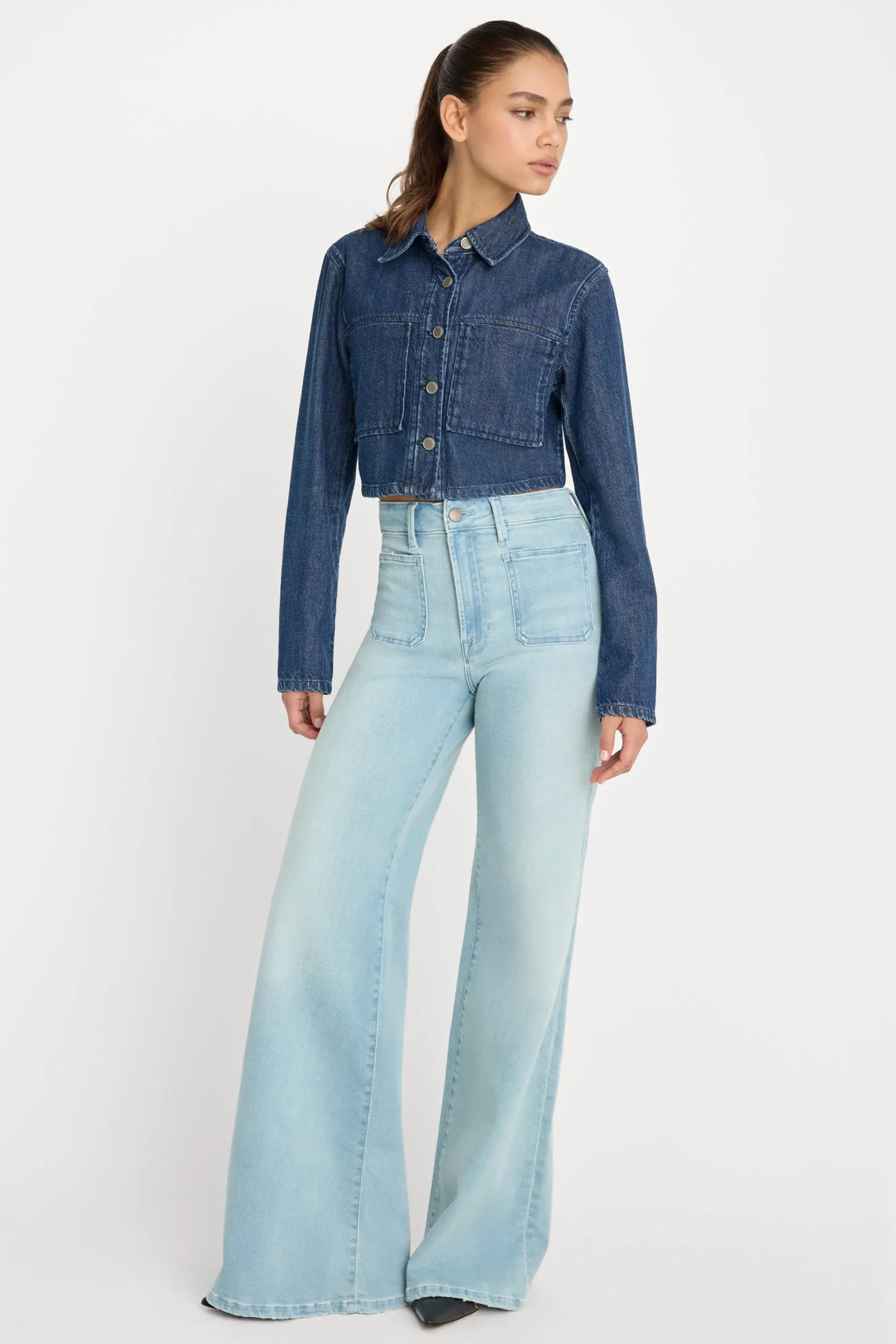 soft tech good waist palazzo jeans