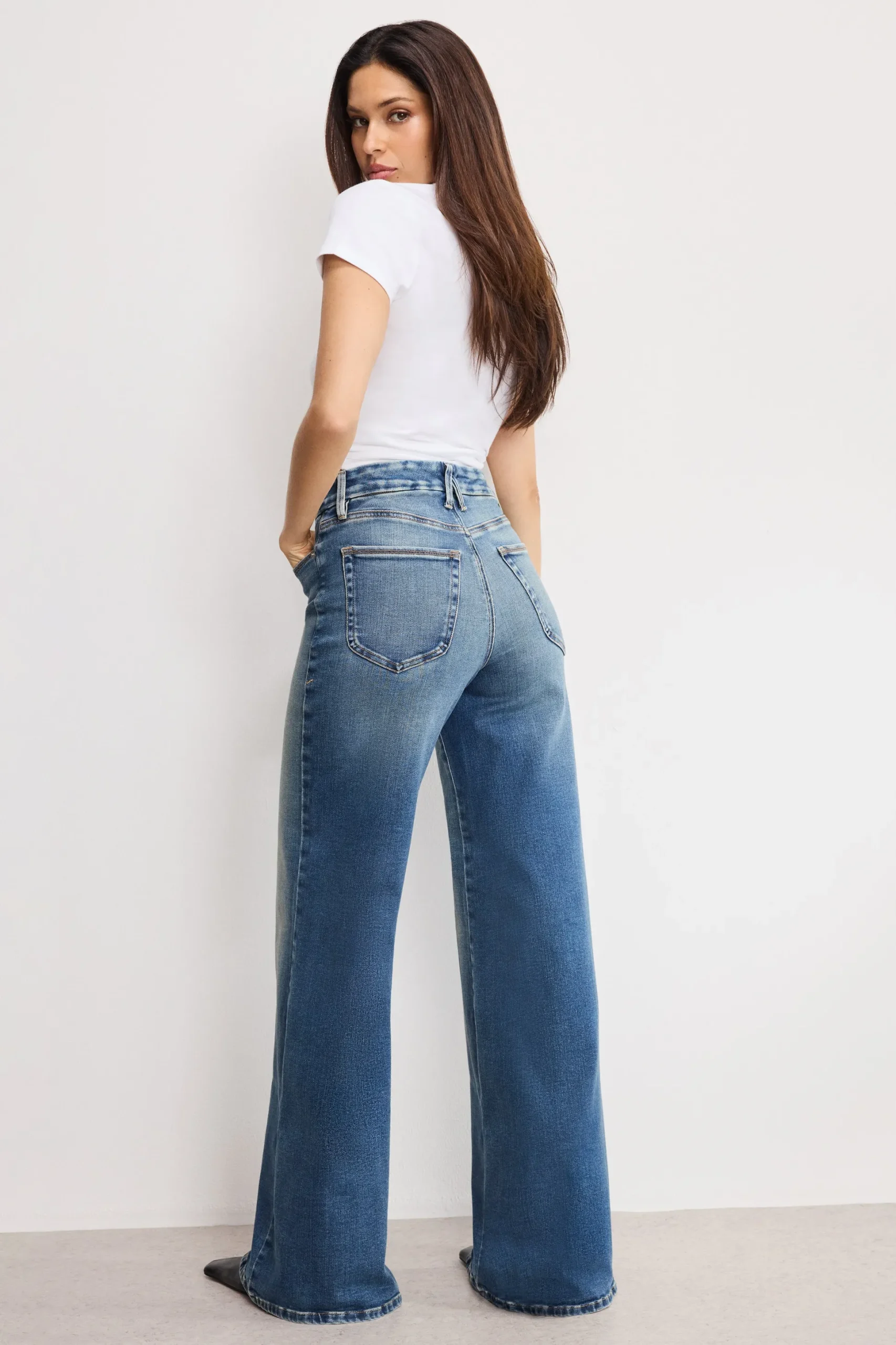 soft tech good waist palazzo jeans