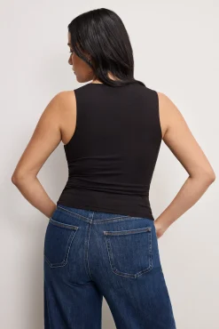 stretch jersey ruched tank top