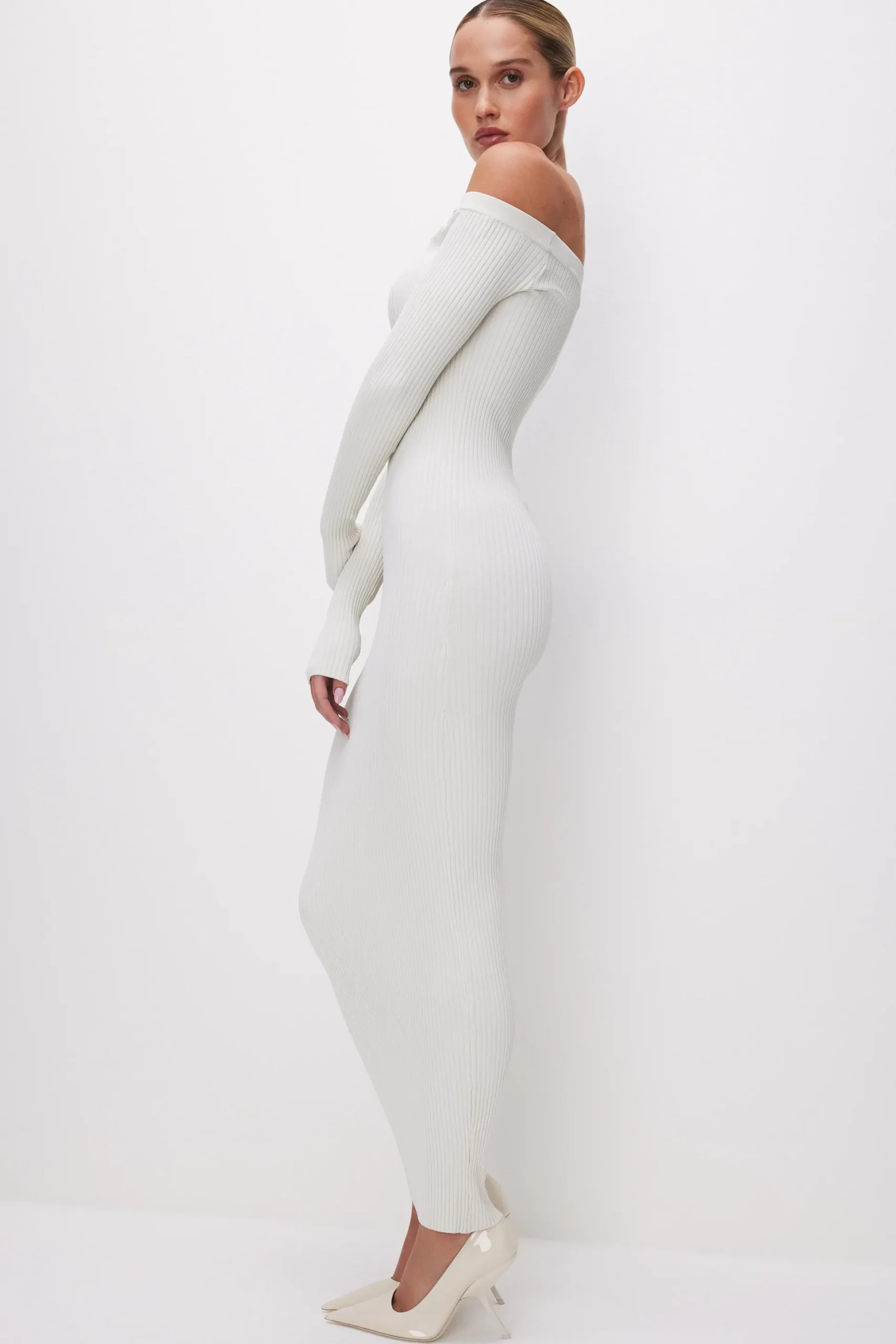 stretch rib maxi dress
