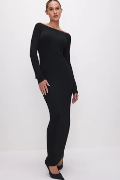 stretch rib maxi dress