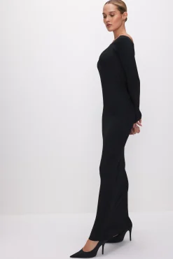 stretch rib maxi dress