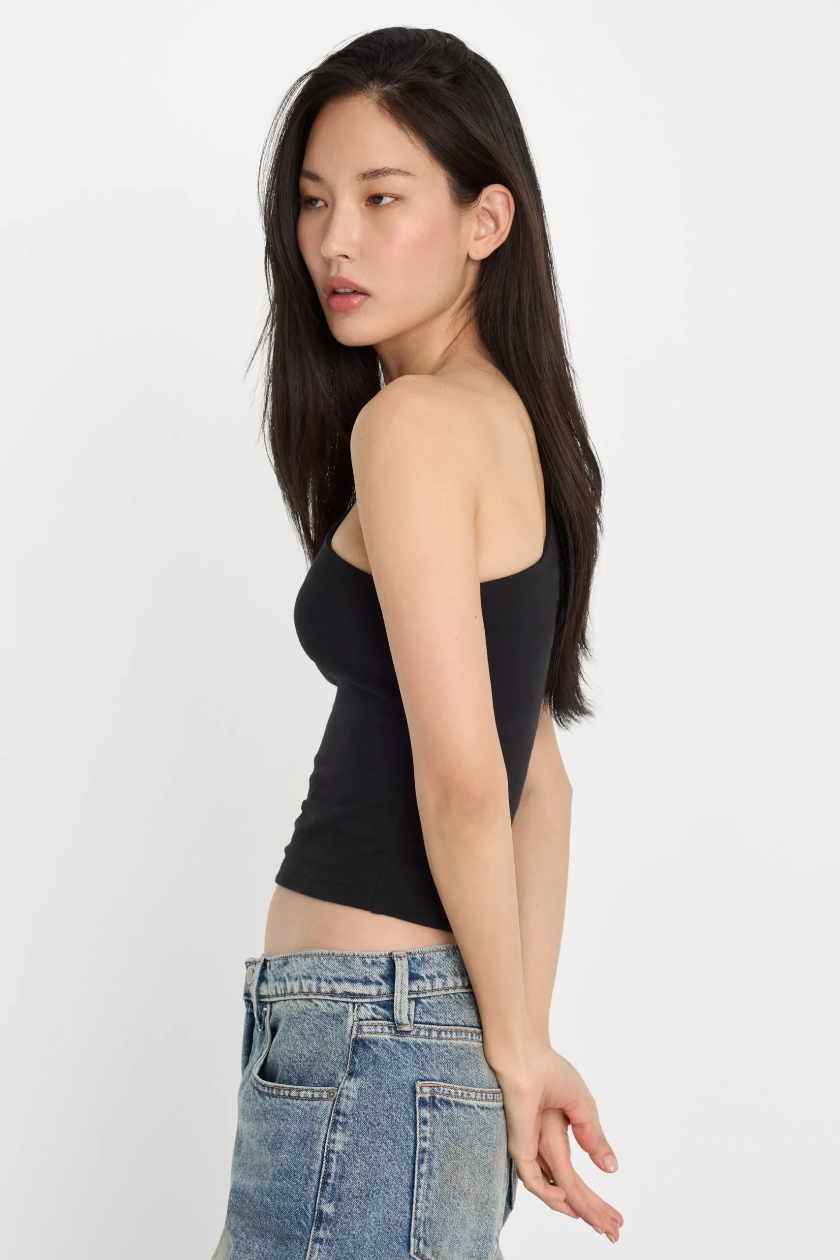 super stretch one shoulder tank