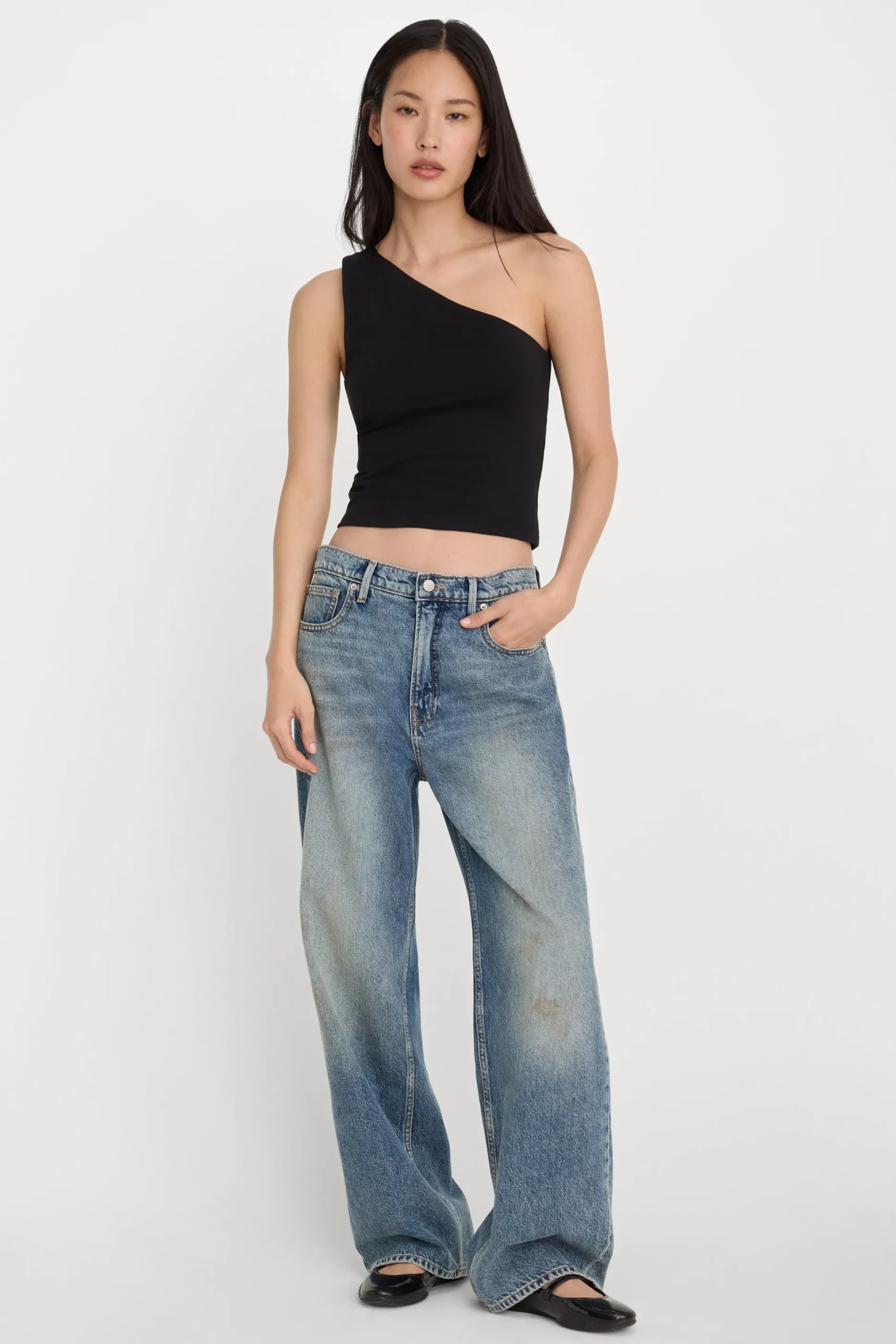 super stretch one shoulder tank