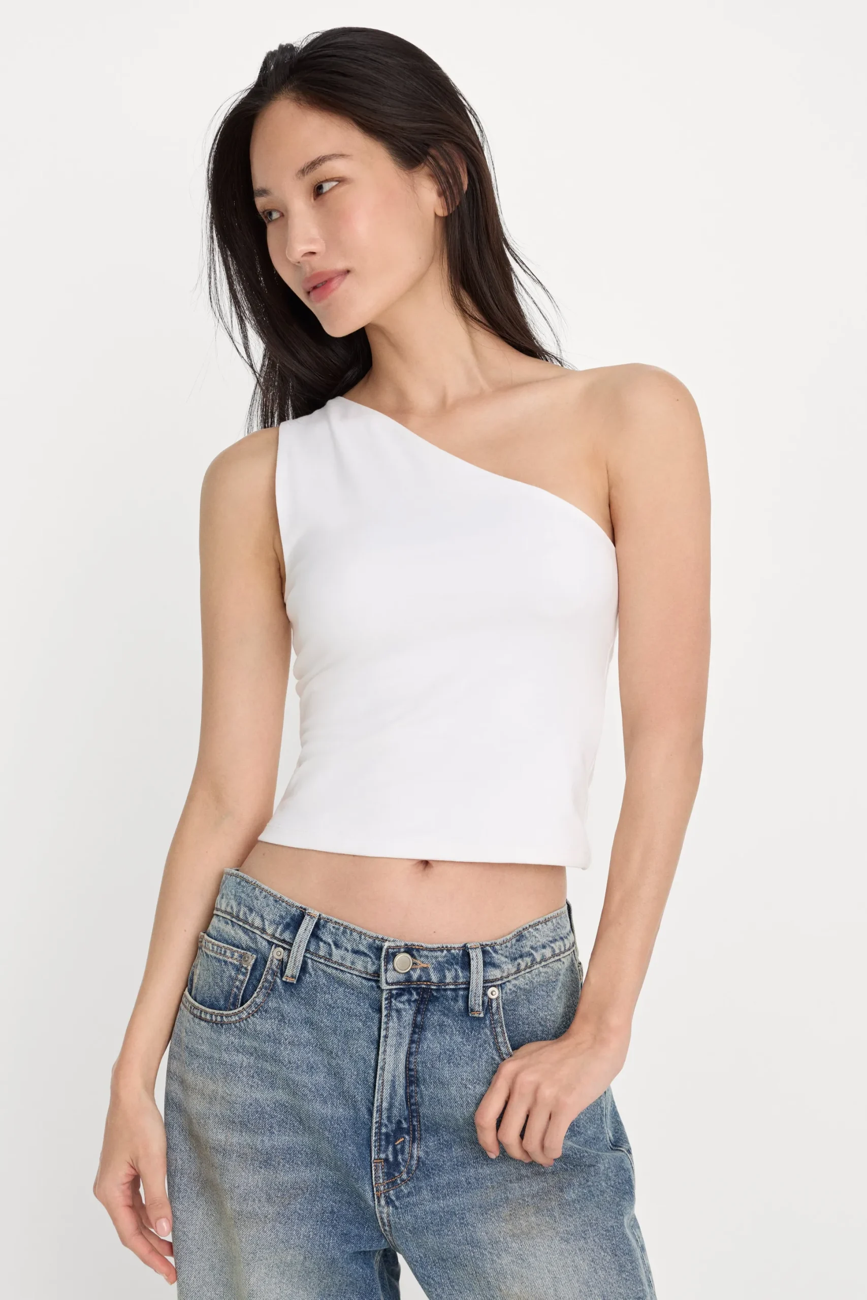 super stretch one shoulder tank