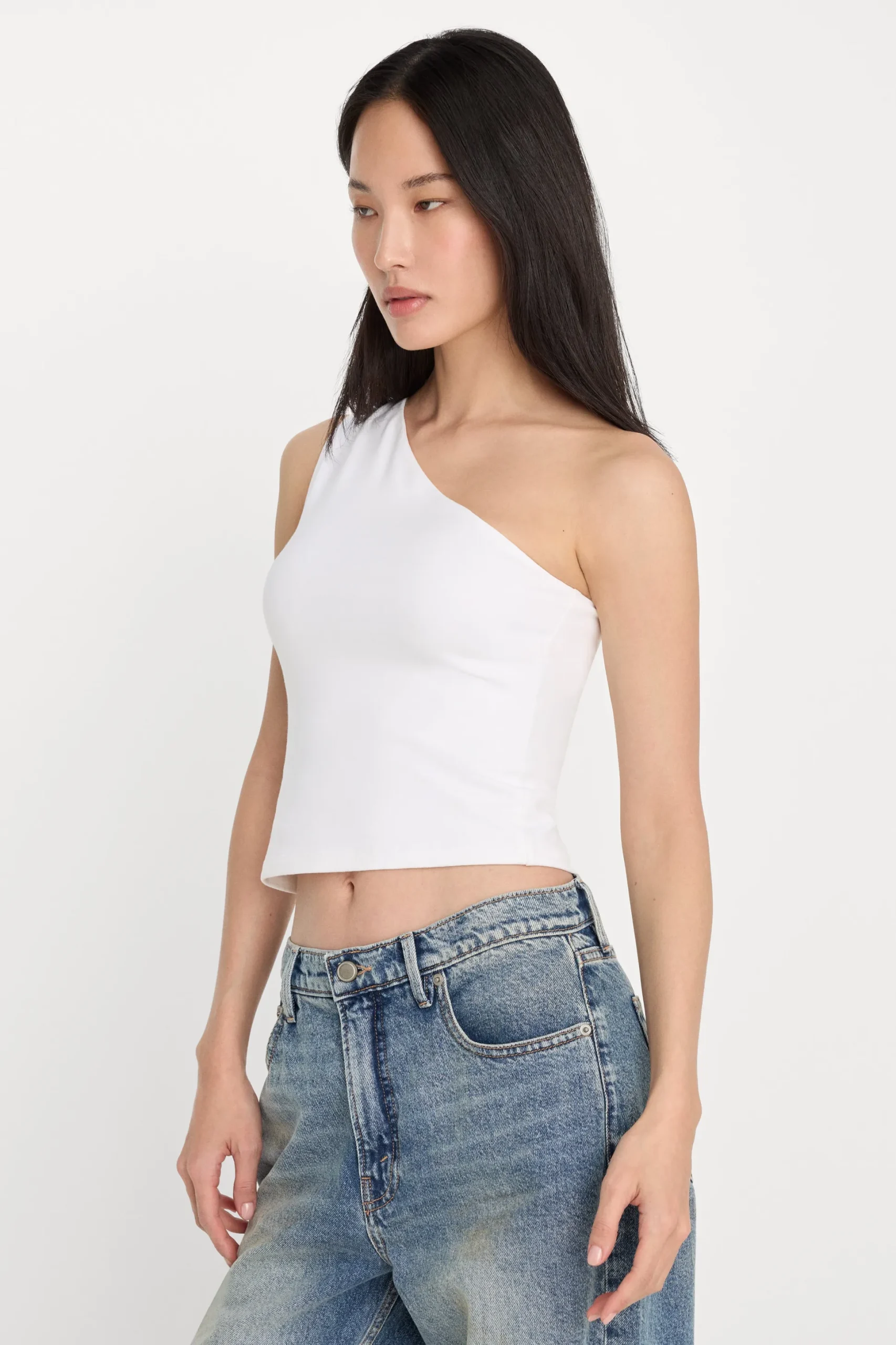 super stretch one shoulder tank