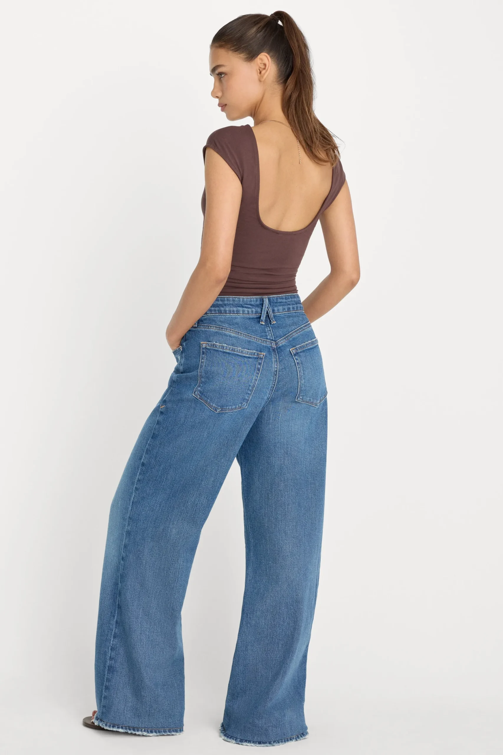 super stretch open back body suit