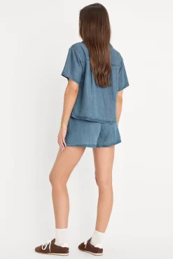 the denim pull on short