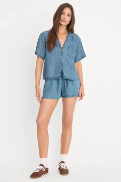 the denim pull on short