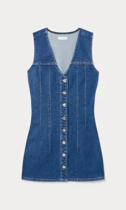 the denim v neck dress