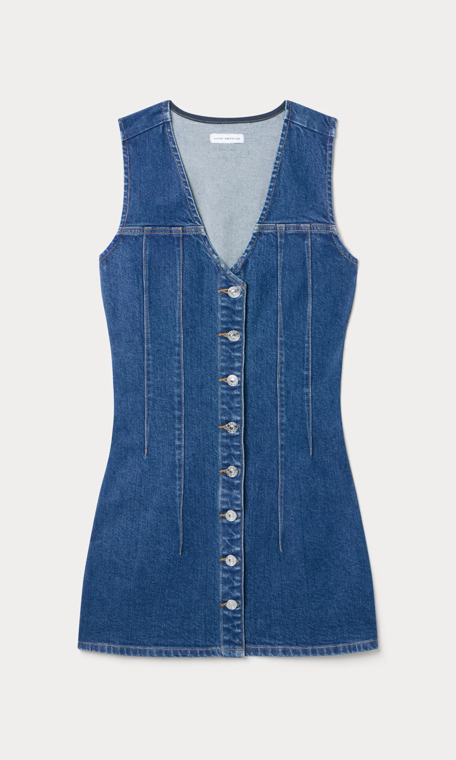 the denim v neck dress