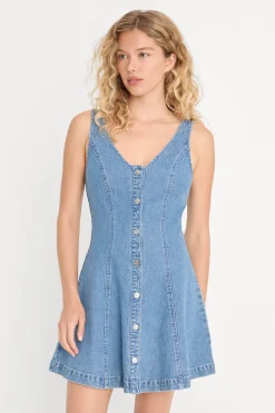 the flouncy denim dress