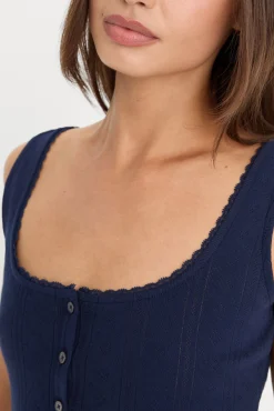 the pointelle button down tank