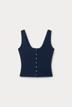 the pointelle button down tank