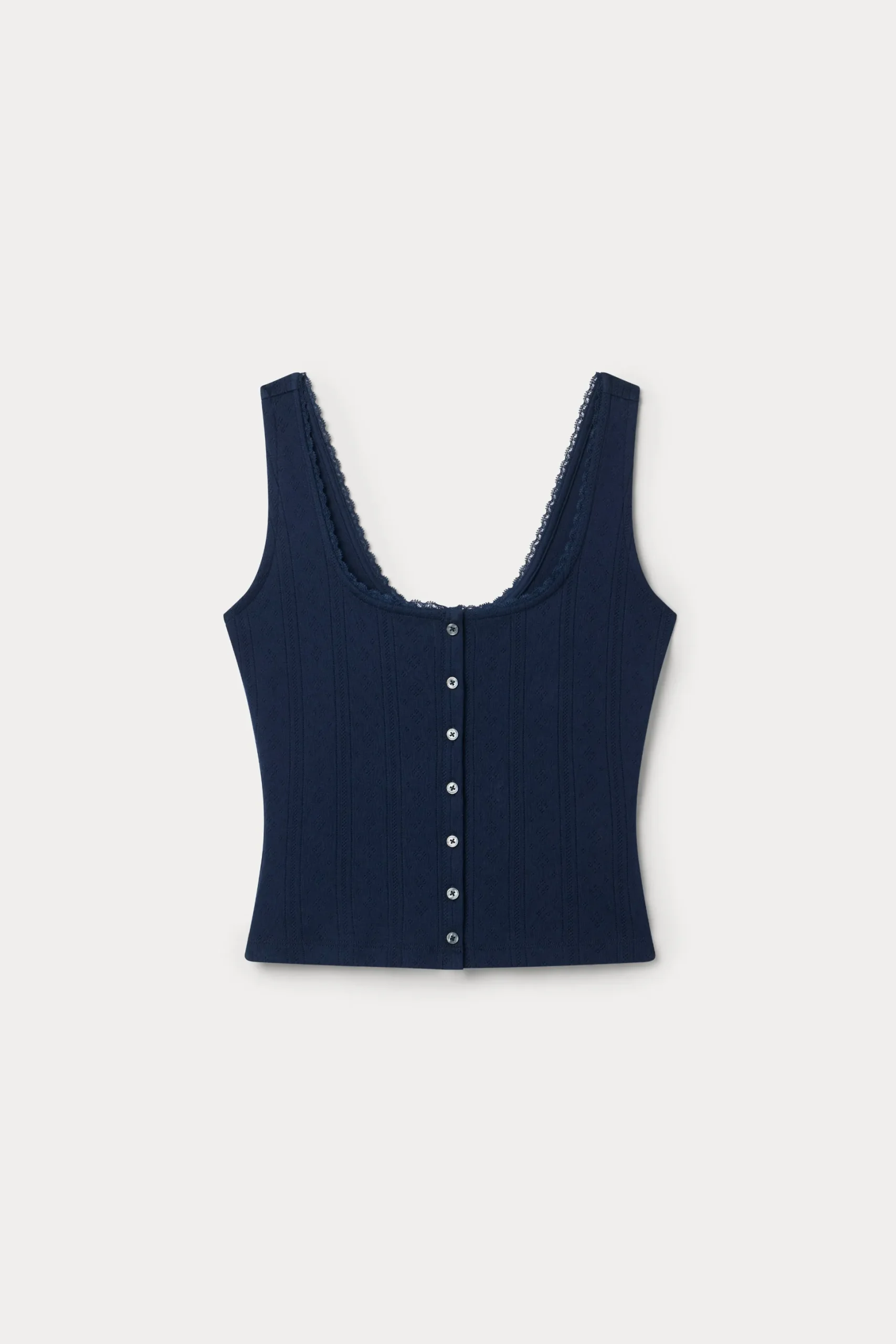the pointelle button down tank