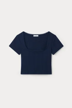 the pointelle square neck top