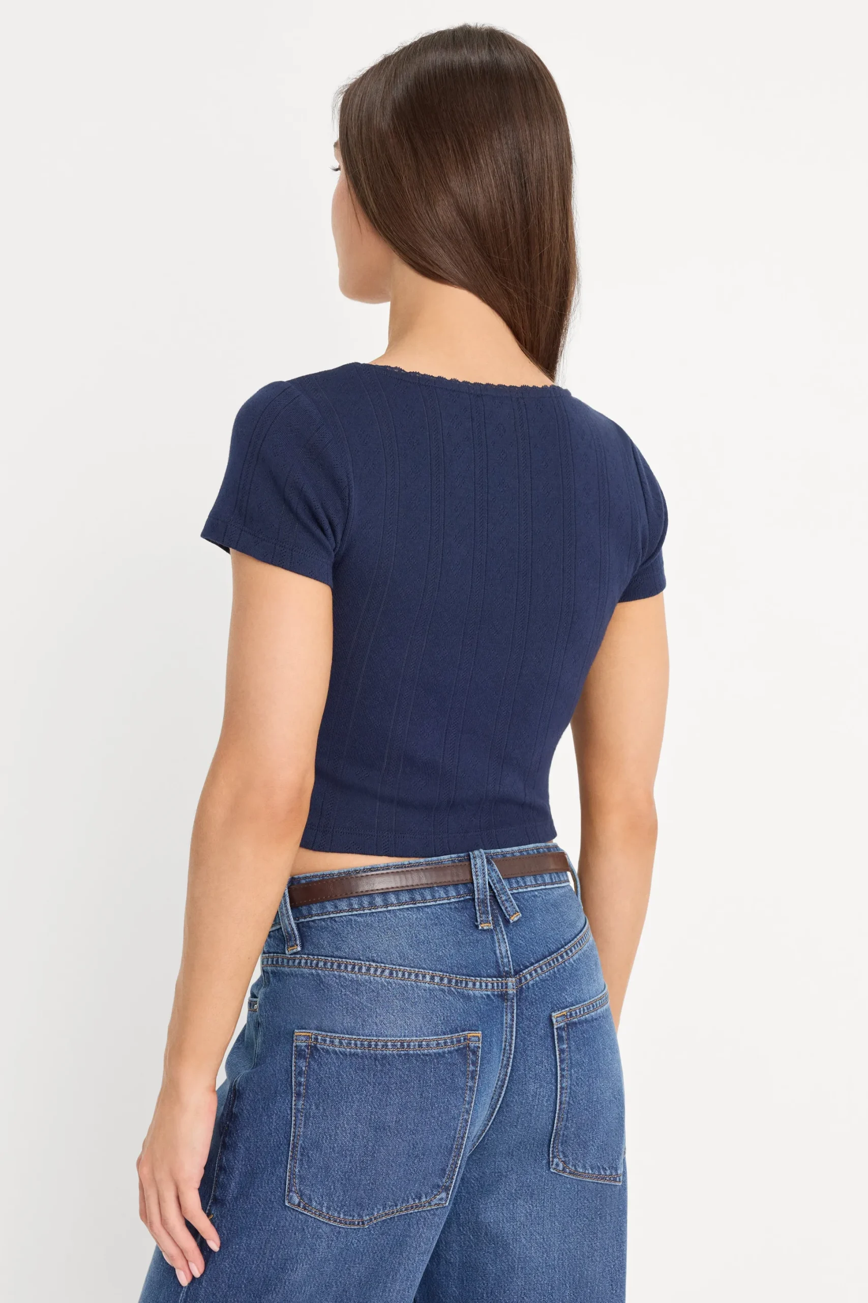 the pointelle square neck top