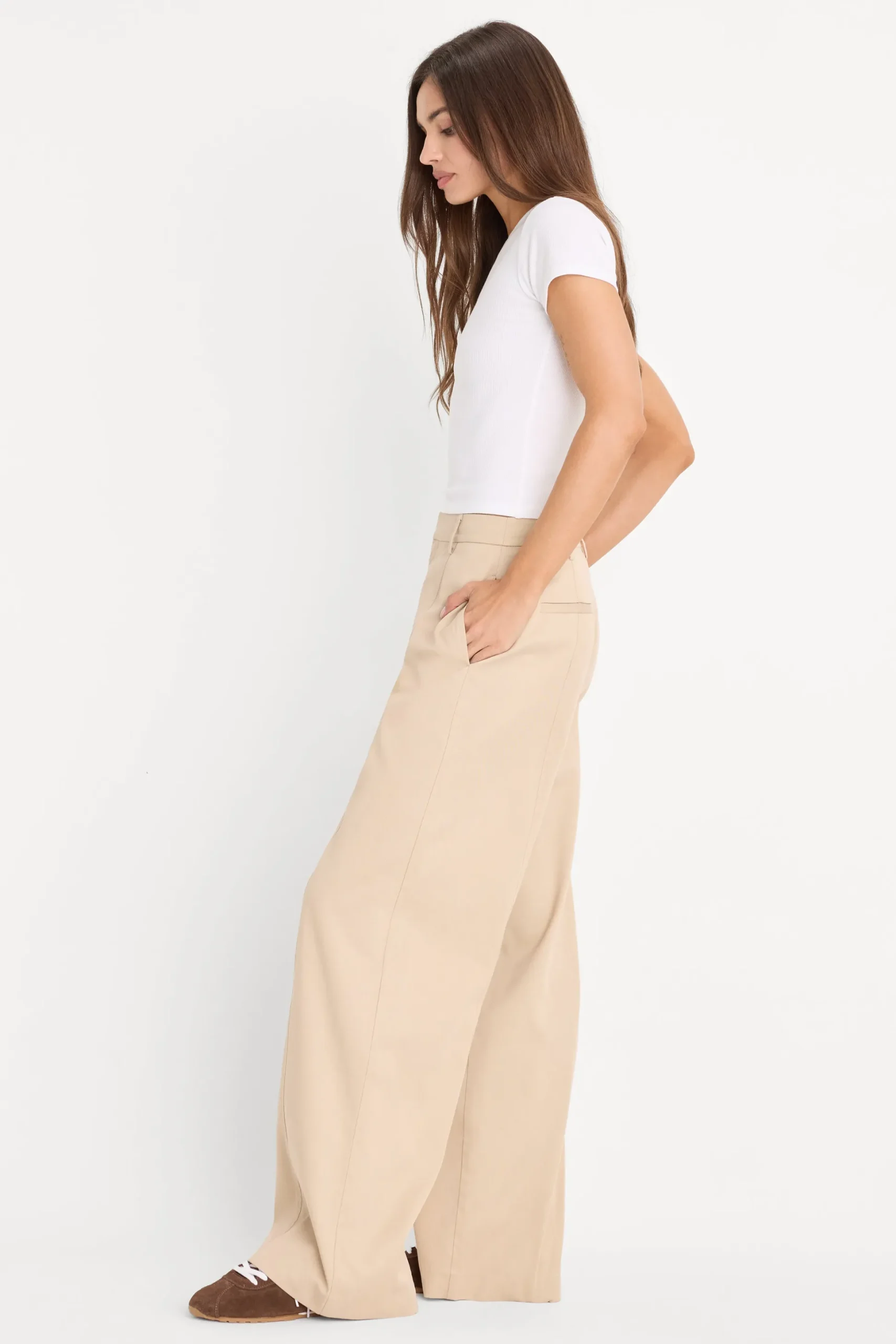 the seamed wide leg trouser