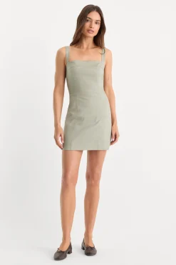 the structured linen mini dress