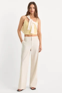 the wide leg linen trouser