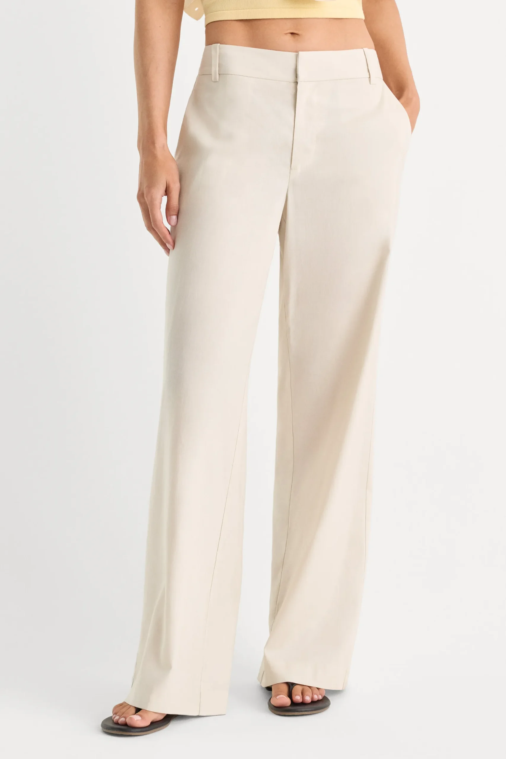 the wide leg linen trouser