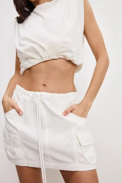 twill parachute mini skirt
