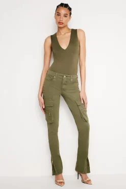 twill skinny cargo pants