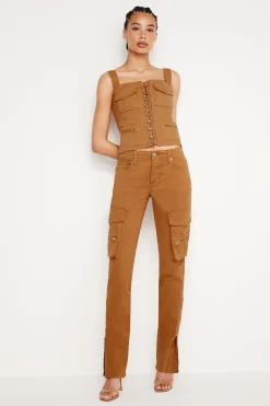 twill skinny cargo pants