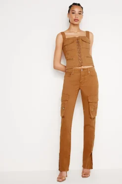 twill skinny cargo pants