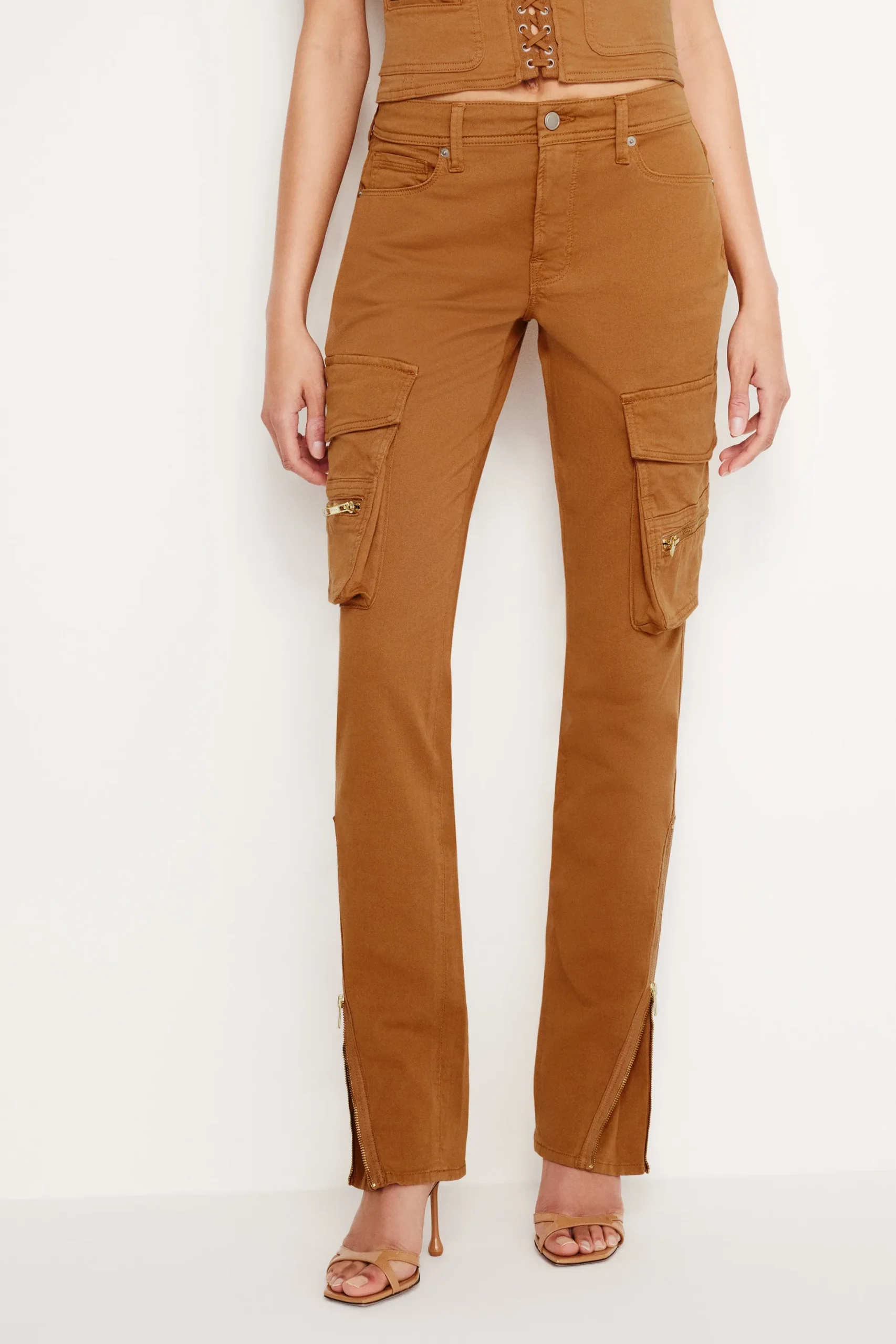 twill skinny cargo pants