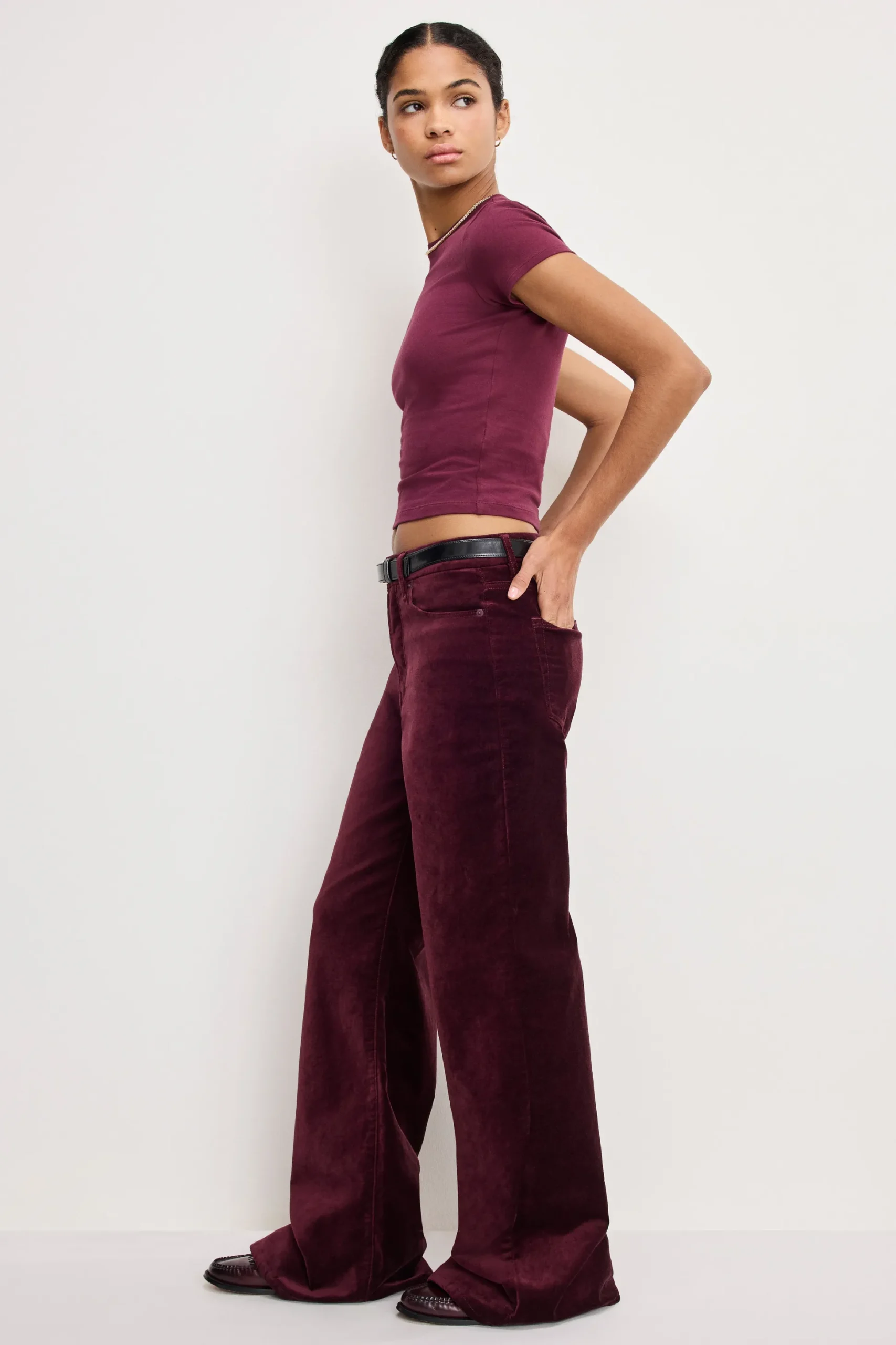 velvet good waist palazzo pants