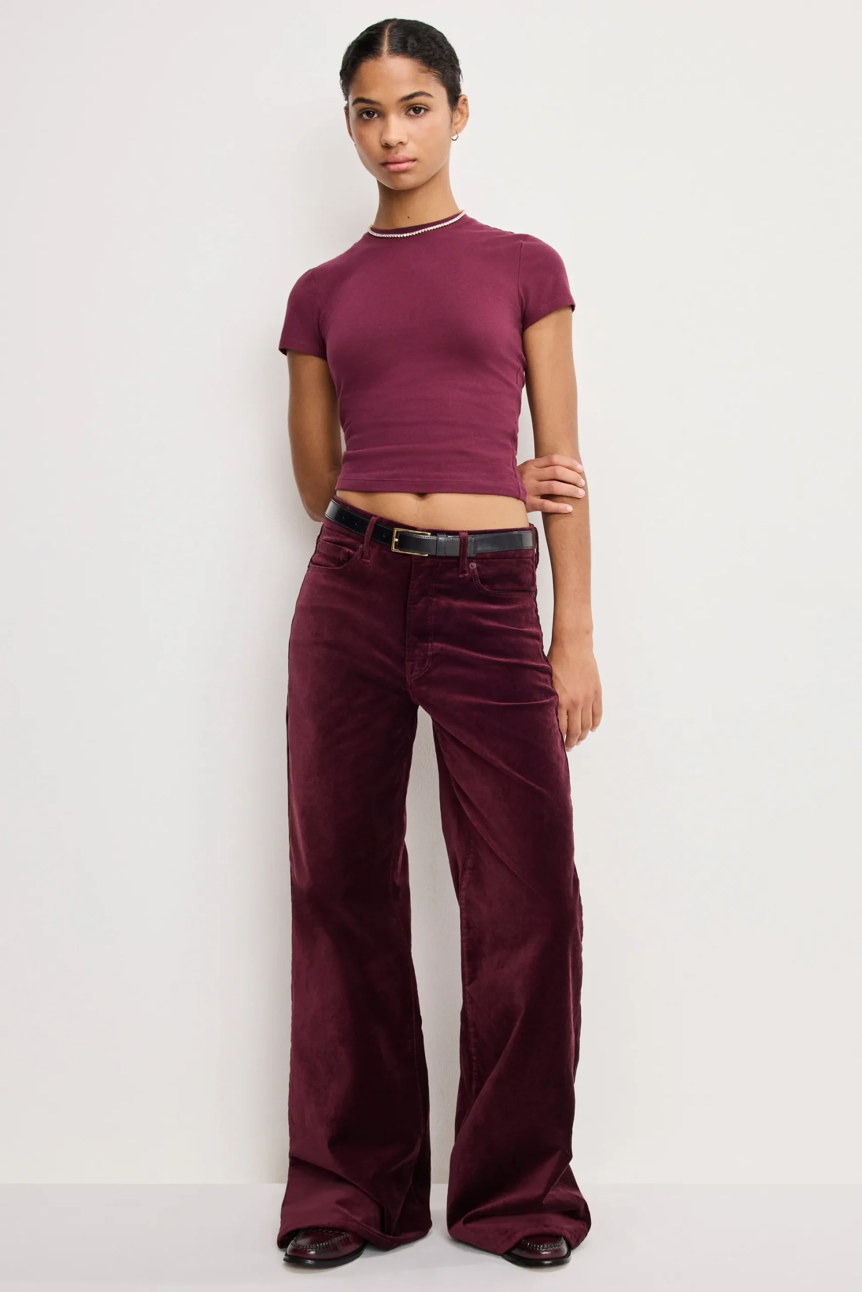 velvet good waist palazzo pants