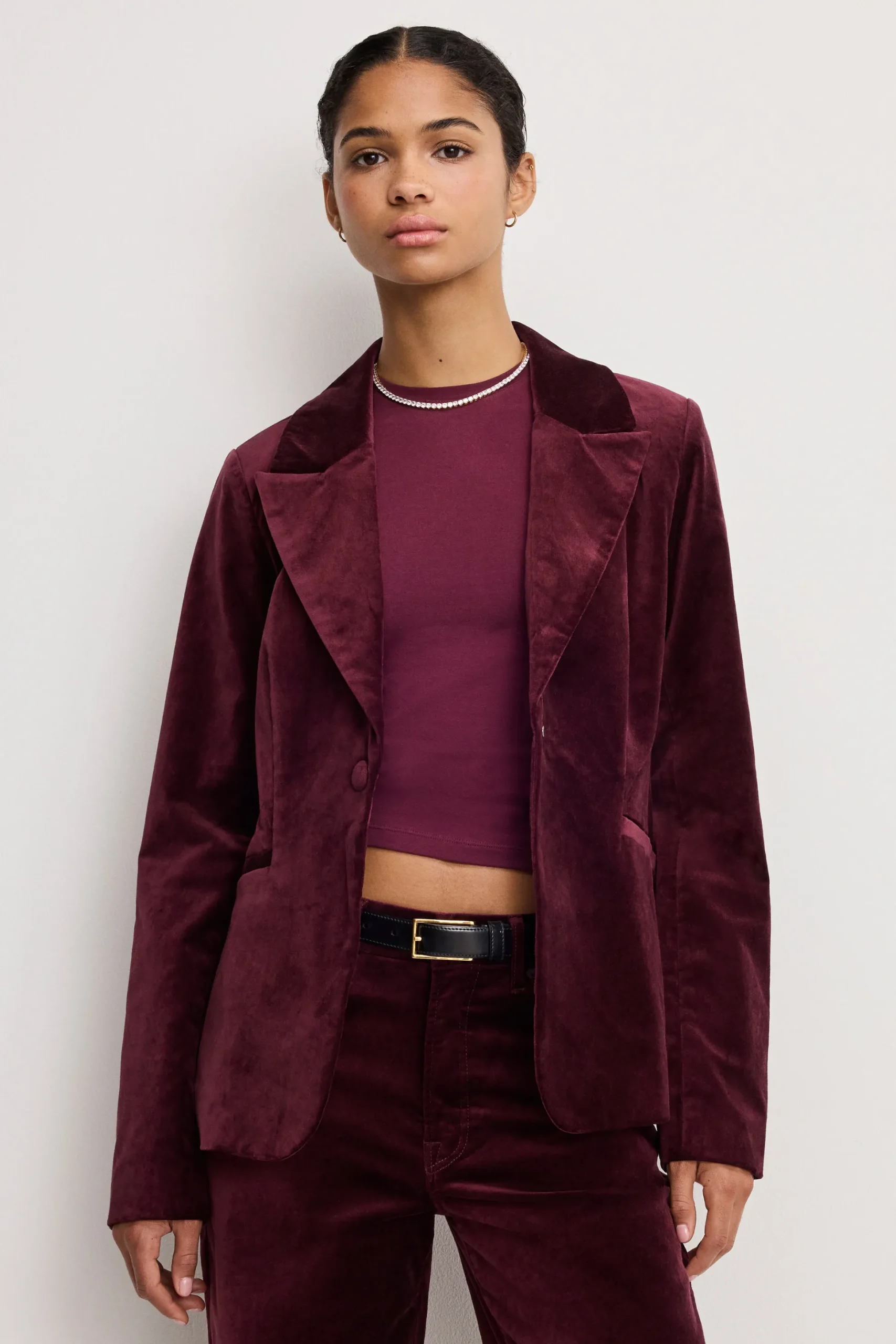 velvet sculpted blazer
