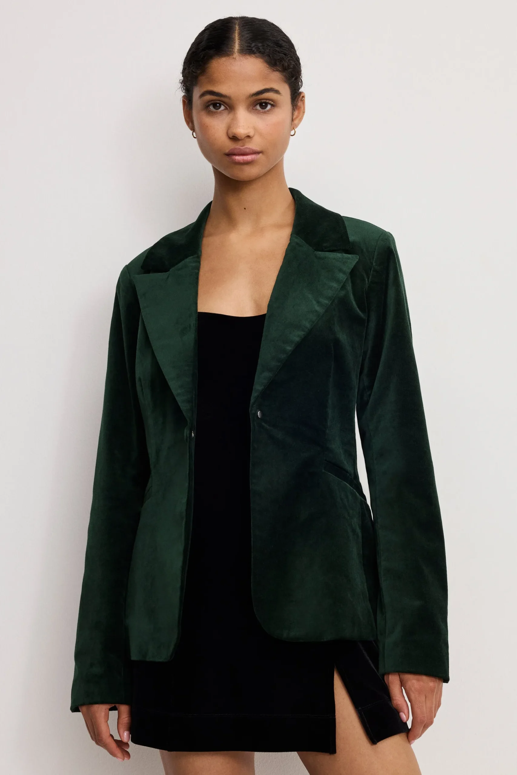velvet sculpted blazer