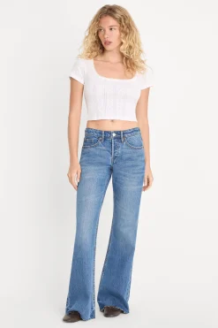 vintage low relaxed flare jeans