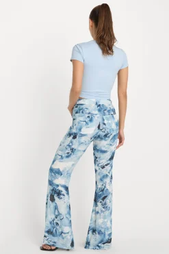 v waist chiffon flare pants