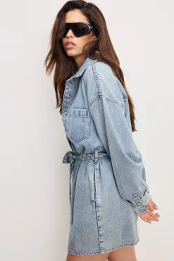 weightless denim romper