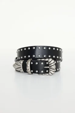 wide studded western belt