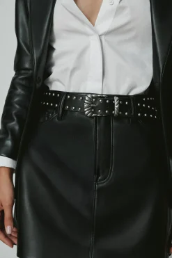 wide studded western belt