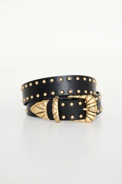 wide studded western belt
